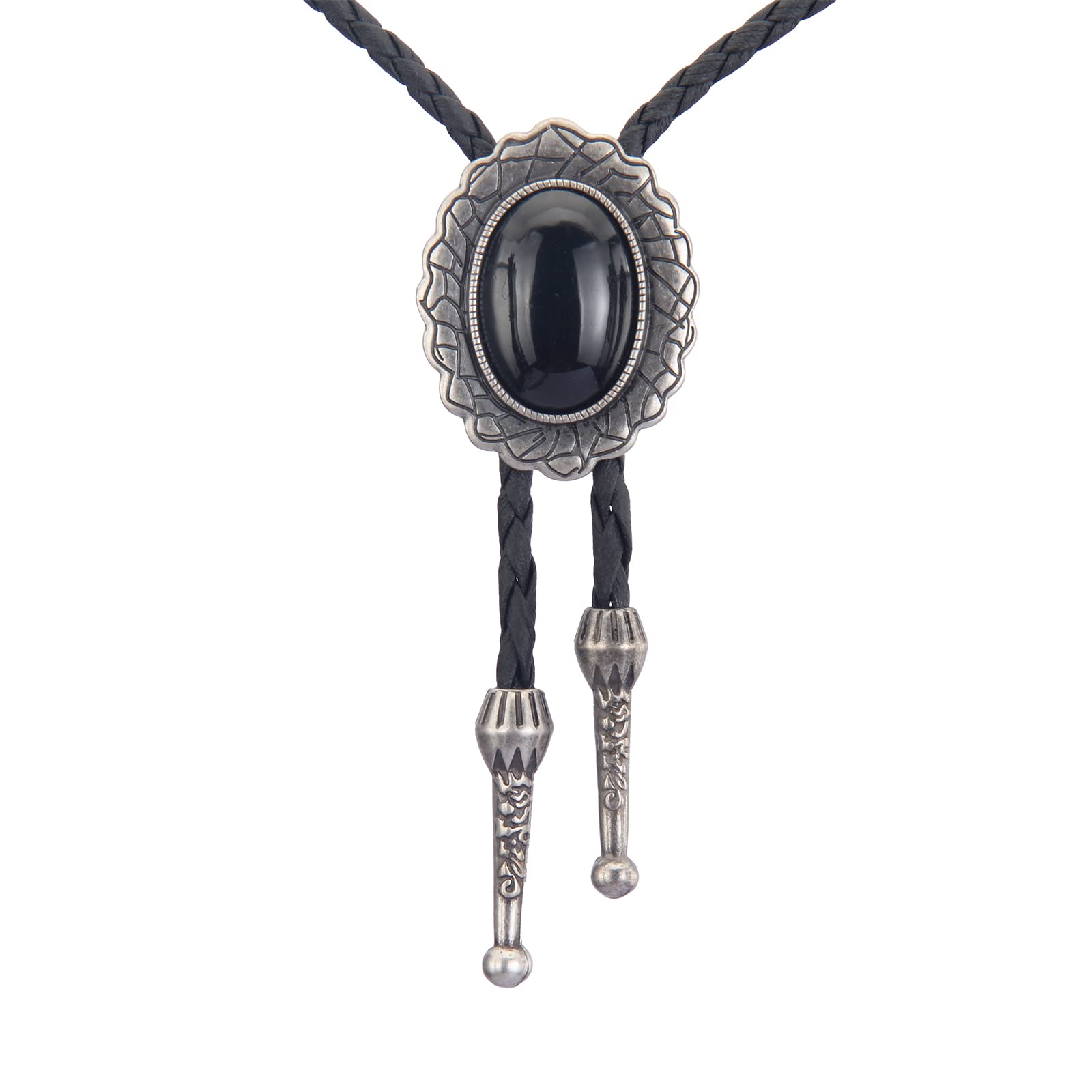 GelConnie Bolo Tie for Men Women Western Cowboy Turquoise Leather Necktie