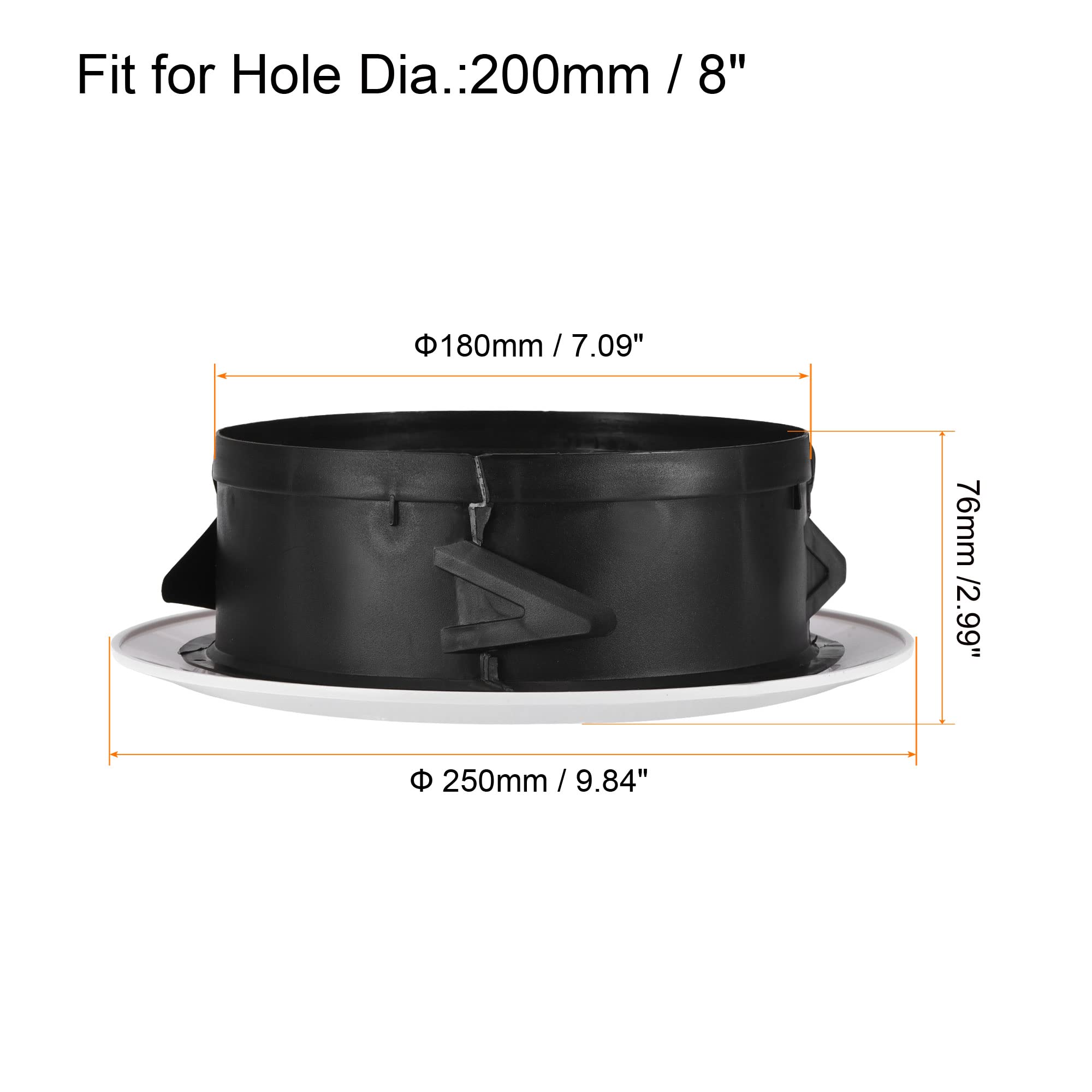 sourcing map Redondo Aire Ventilación 8 Pulgadas Ajustable Patrón Pantalla