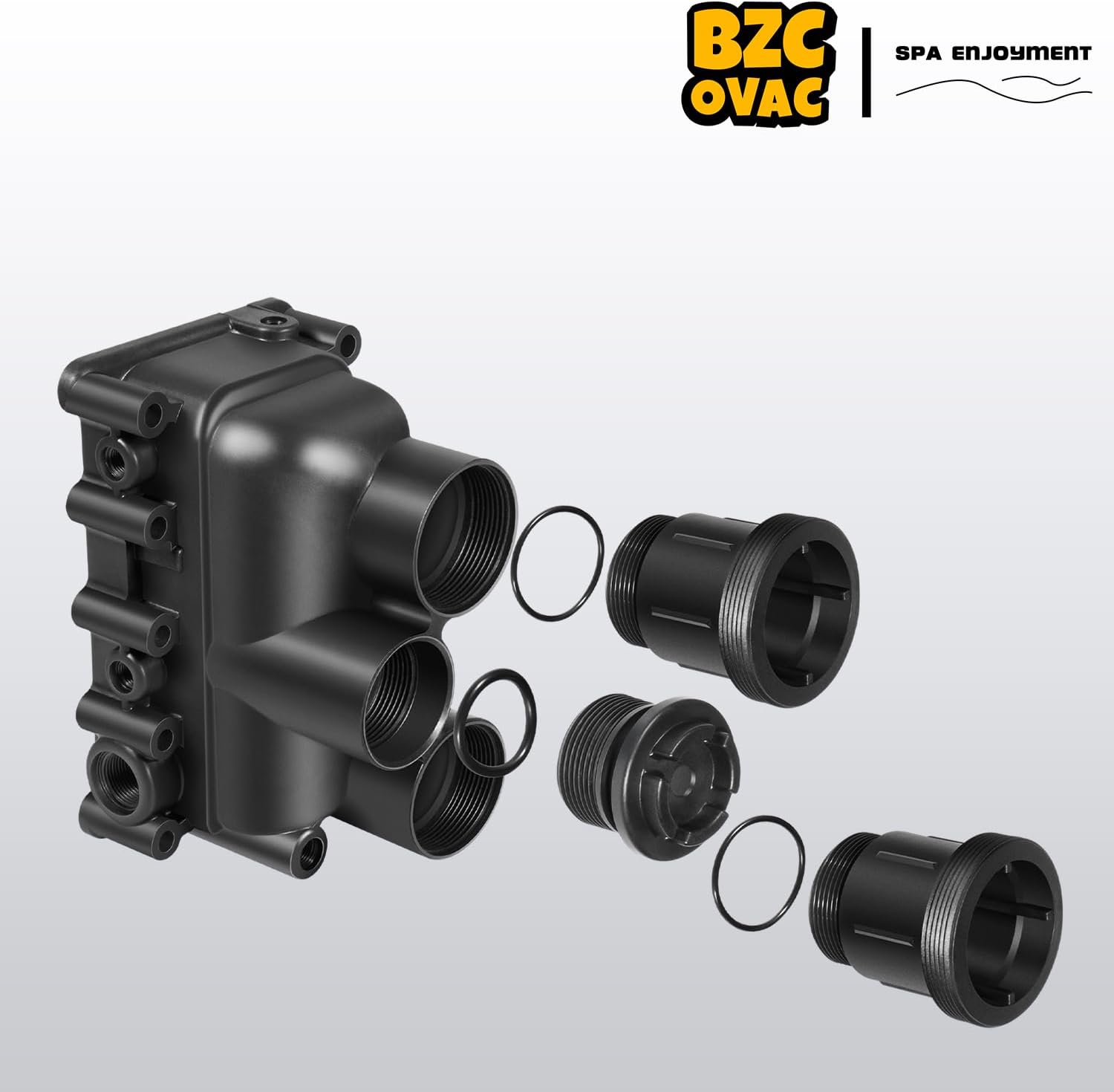 Pool Heater Manifold Assembly Kit for MasterTemp and Sta-Rite Max-E-Therm Heaters, 77707-0205, 77707-0206, 77707-0014, 77707-0015, 77707-0016, Black