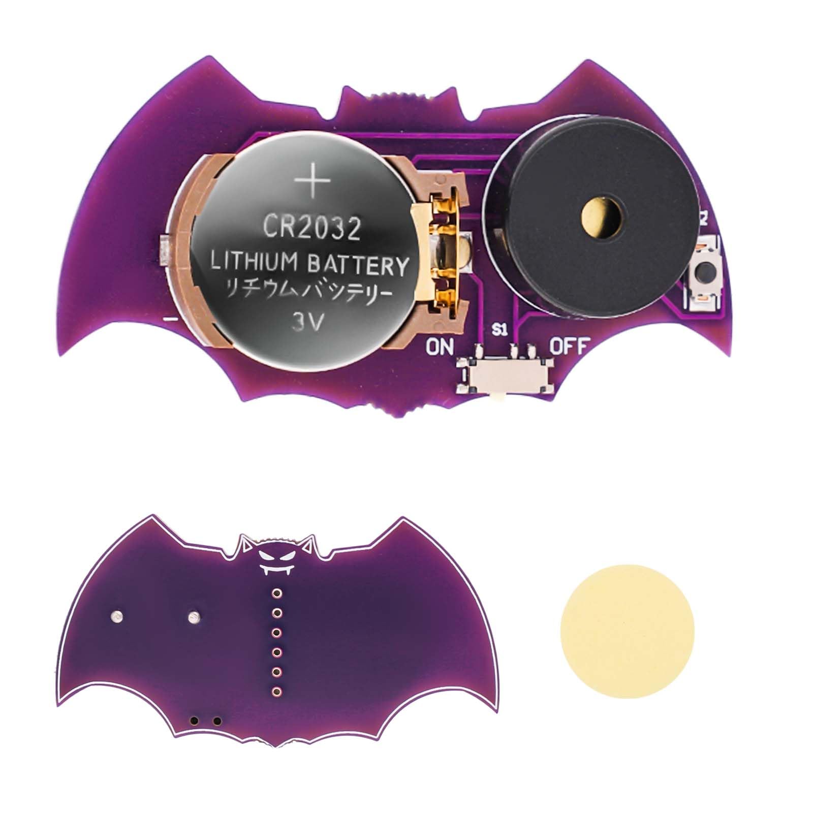 Cricket Noise Item, Bat Shape Annoyatron Noise Maker Annoying Noise Machine with 16 Sounds Noise Beeping Maker Hidden Cricket Noise Stuff Generator for Home School Party (Purple)