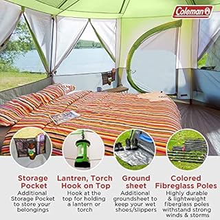 Coleman Tent Octagon, 6 to 8 Man Festival Dome Tent, Waterproof Family Camping Tent with Sewn-in Groundsheet