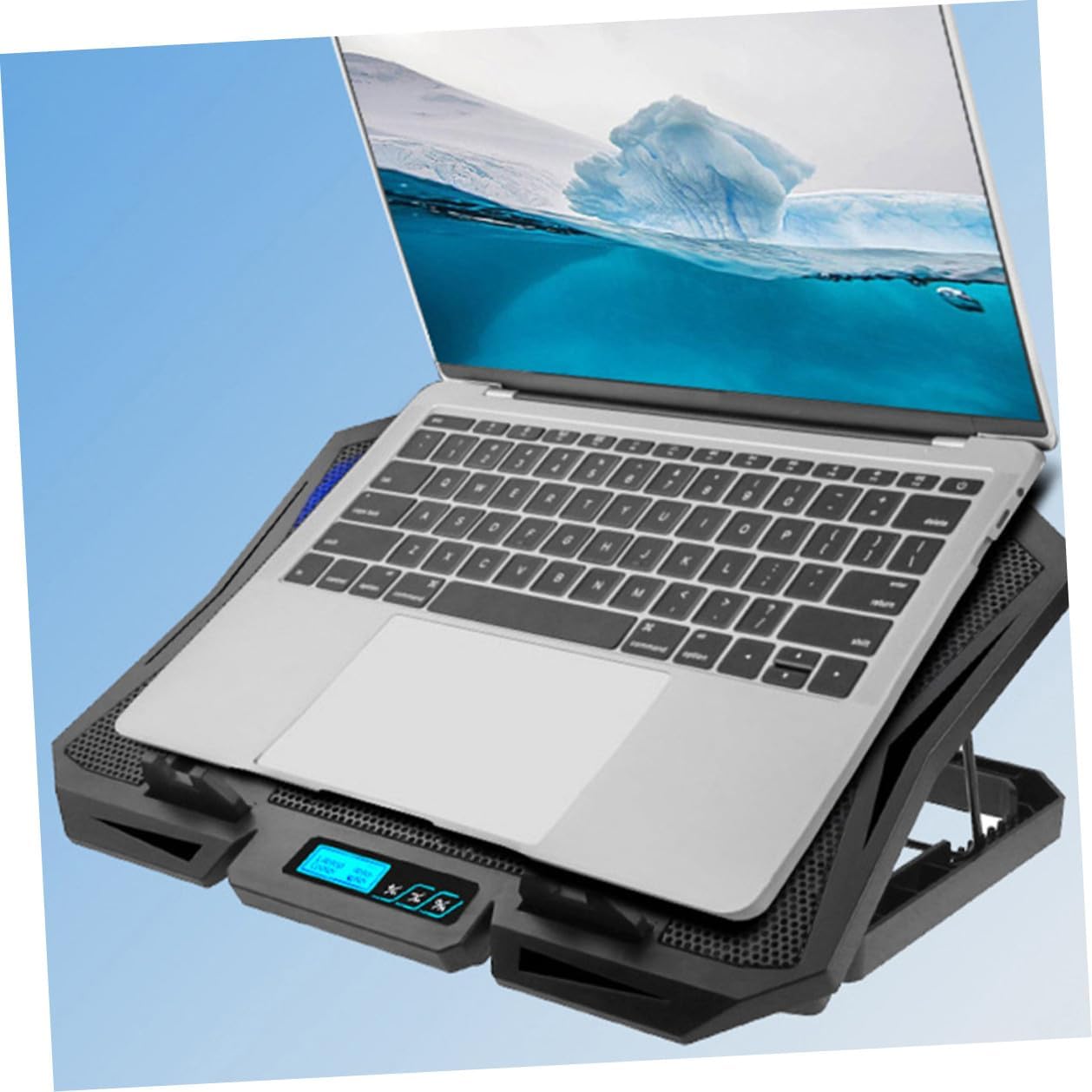 Laptop Cooling Pad 15.6-inch with Adjustable Speed Quiet Fans Blue Light Laptop Cooler Stand for Gaming and Office Use