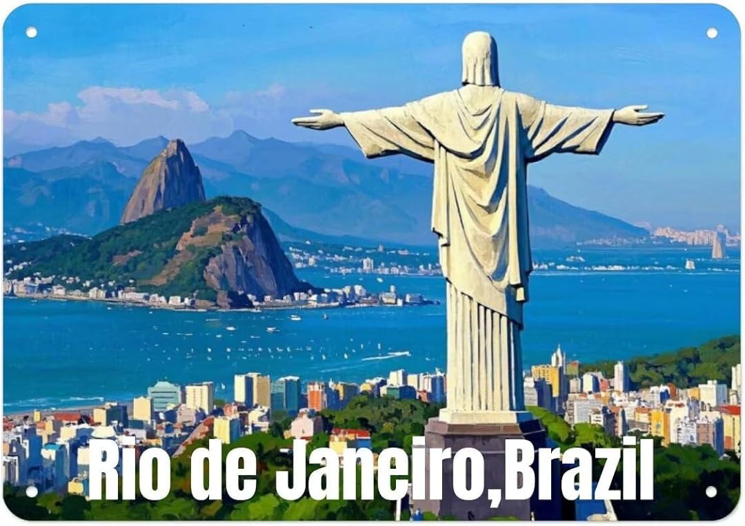 Rio De Janeiro Brazi Creative Vintage Funny Novelty Decorate Home Garden Cafes Offices Shops Bars Clubs Gift Plaque Tin Signs 8x12 Inch