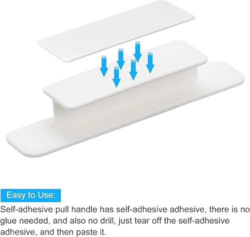 Miniatura 9 de uxcell 2 manijas autoadhesivas, de plástico gris, manijas instantáneas de cajón para baño, armario, armario, aparador, ventana (4.33 pulgadas de