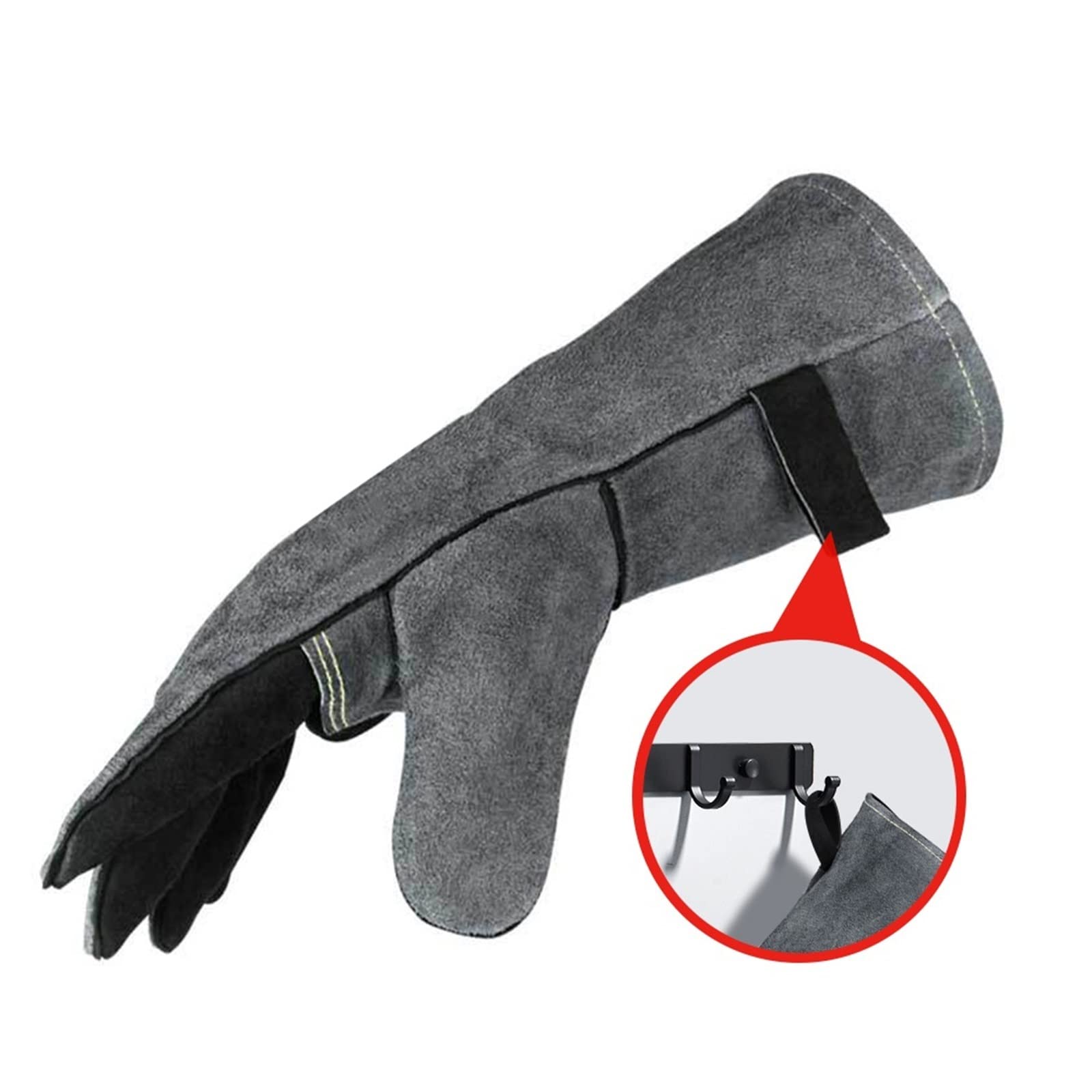 Backhandschuhe, hitzebeständig, Ofenhandschuhe, Backhandschuhe, Grillhandschuhe für Grill, Wärmedämmung, Leder, Schmieden, Schweißhandschuhe