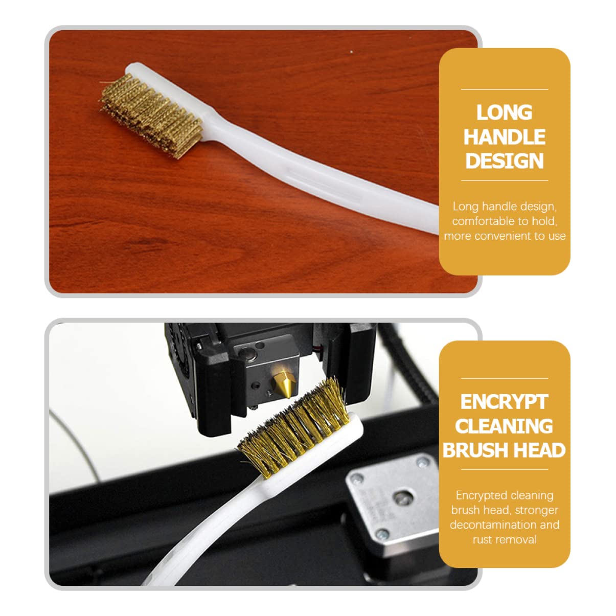 Cabilock 3sets 5pcs Copper Wire Brush for Cleaning Rust Paint and Welding Slag Lightweight Space Saving Brushes for Unfinished Parts 5pcs*3