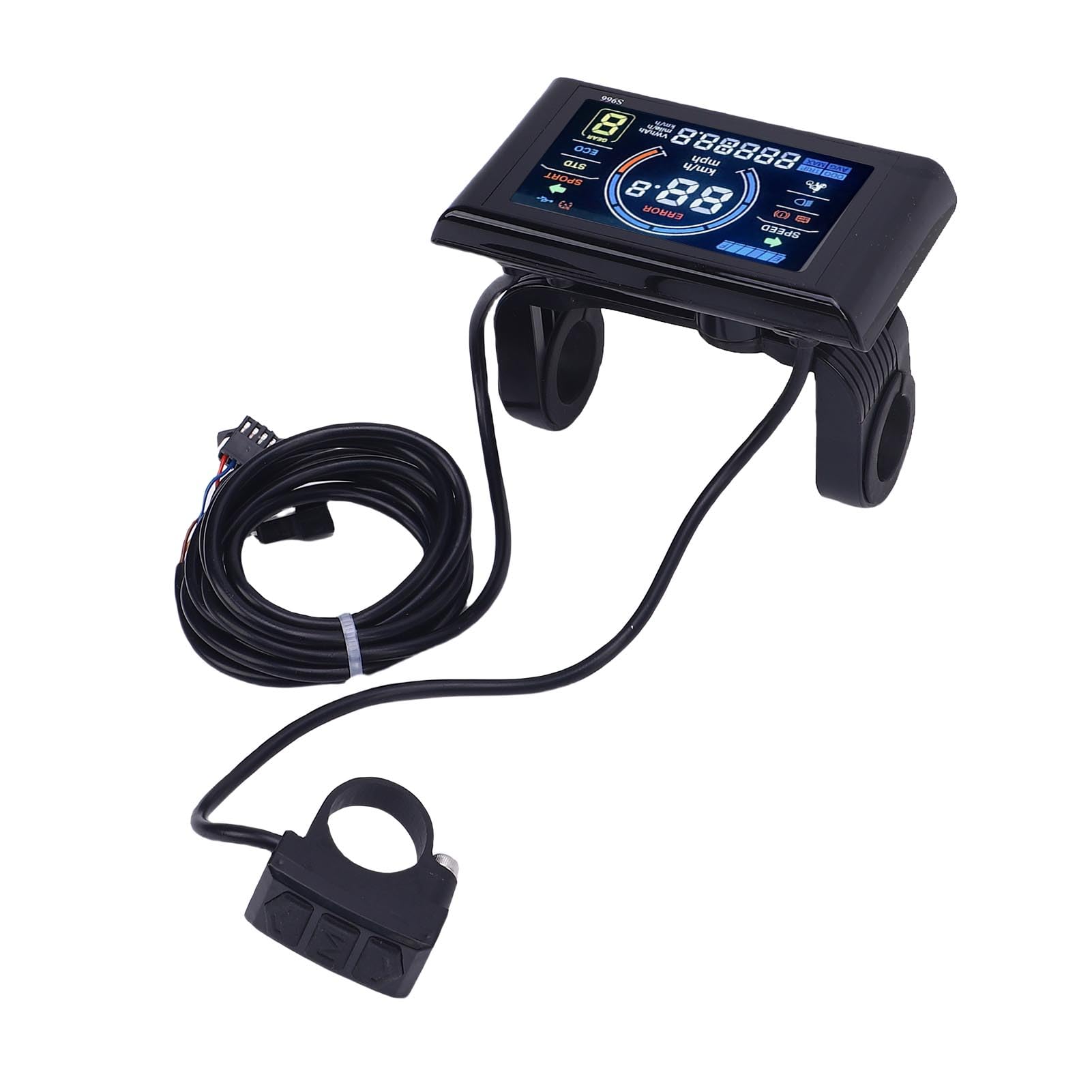 Generic Wyświetlacz LCD do Roweru Elektrycznego, Wodoodporny Kolorowy Licznik Rowerowy 24 V 36 V 48, Licznik Rowerowy do Rowerów Górskich z Inteligentnym Licznikiem NFC Jazdy na Rowerze Górskim