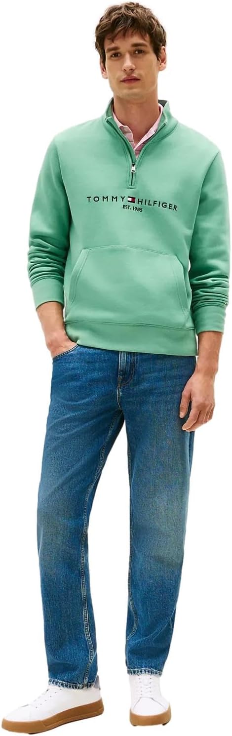 Tommy Hilfiger mens Adaptive Quarter Zip Sweatshirt With Extended Zipper Pull - Image 3