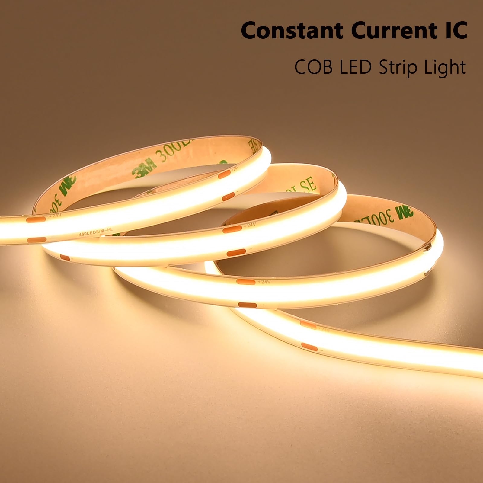 BENLUN Ruban LED COB 24V 20M 6000K Blanc Froid - 480 LEDs/m CRI90+ Avec Alimentation