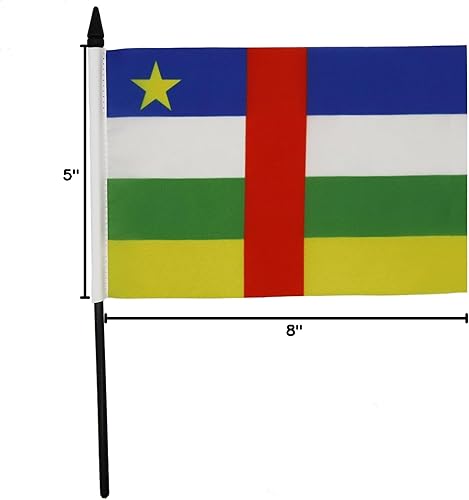 Miniatura 237 de Bandera de mesa Sierra Leona de 5 x 8 pulgadas, bandera de escritorio de Sierra Leona, 8.3 x 5.5 in, barra y base de plástico negro AZ FLAG