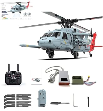 1/47 F09-H SH60 RC Helicopter with FC GPS, 2.4G 8CH Dual Brushless DD 6G/3D Stunt Armed Remote Control Helicopter for Adults, Military RC Aircarft Outdoor Toy -RTF