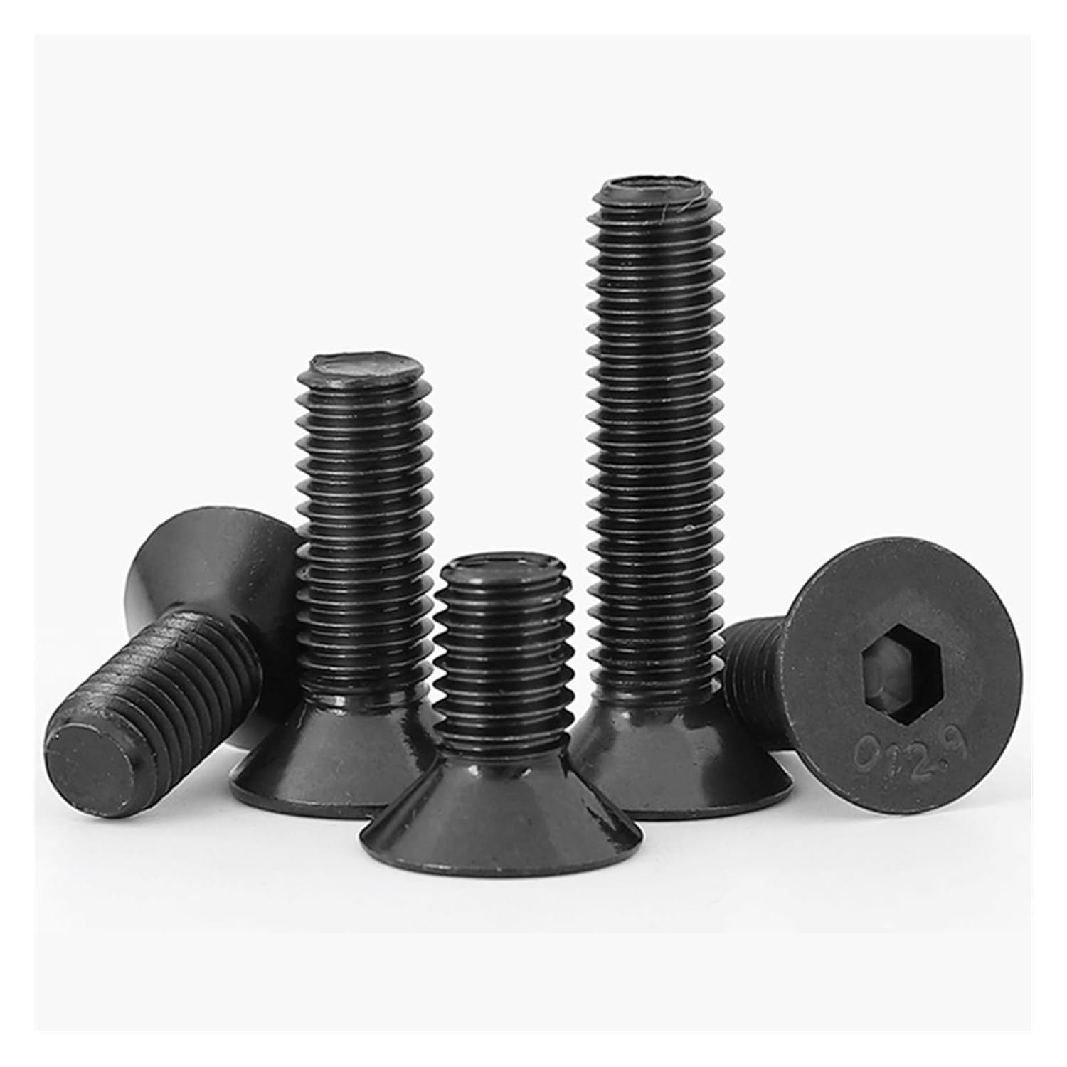 1~50Pcs M2M3M5-M12 Grade 12.9 Black Countersunk Head Hexagon Socket Screws DIN7991 High Strength Flat Cup Bolts SCM435(90mm,M6 (10Pcs))