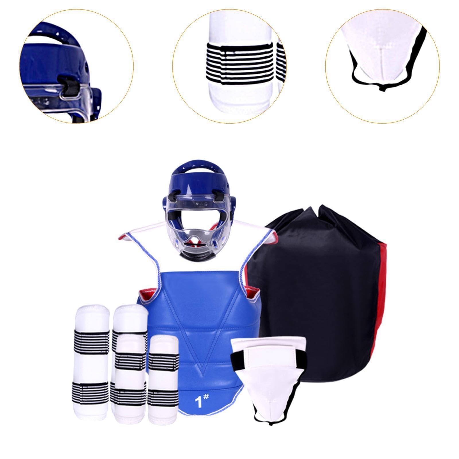 Set di attrezzatura per sparring di karate e taekwondo, casco da boxe, vestibilità comoda, allenamento e sparring nelle arti marziali, attrezzatura