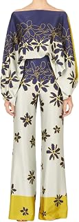 Womens Fall Loose 2 Piece Outfits Off Shoulder Printed Long Sleeve Casual Going Out Wide Leg Pants Set