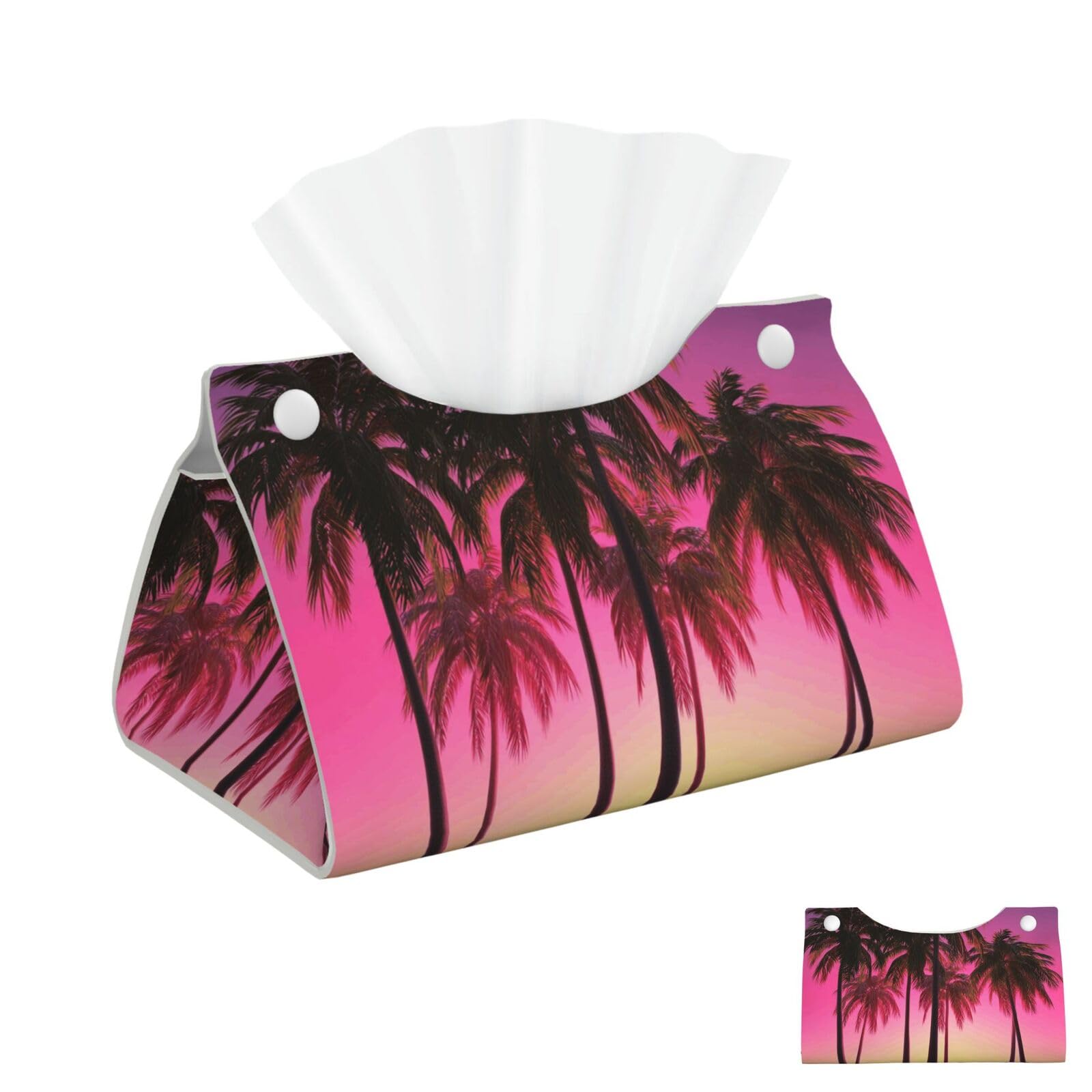 Tropical Palm Tree Tissue Box Cover Square Cube Boxes