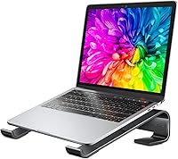 Vista 1 de Soqool Laptop Stand for Desk, Ergonomic Detachable Laptop Riser, Aluminum MacBook Stand, Compatible with 12-17'' All Laptops Such as MacBook