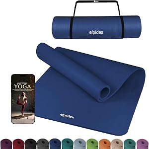ALPIDEX Yoga Mat Extra Thick 1.5 cm Gymnastics Mat 3 Sizes E-Book Non-Slip Phthalate-Free Fitness Mat Gymnastics Pilates Sports Physio HIIT Yoga Training Mat Sleeping Mat