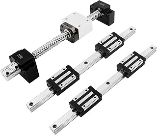 [3 Pack] 2Pcs HGR20/HGH20 400mm Linear Sliding Rail Guide with 4pcs HGH20CA Sliding Carriage Block + 1 Pack RM/SFU1605 Ball Screw Set for DIY CNC Machine (2 Pack HGR20 + 1 Pack RM1605, 400mm)