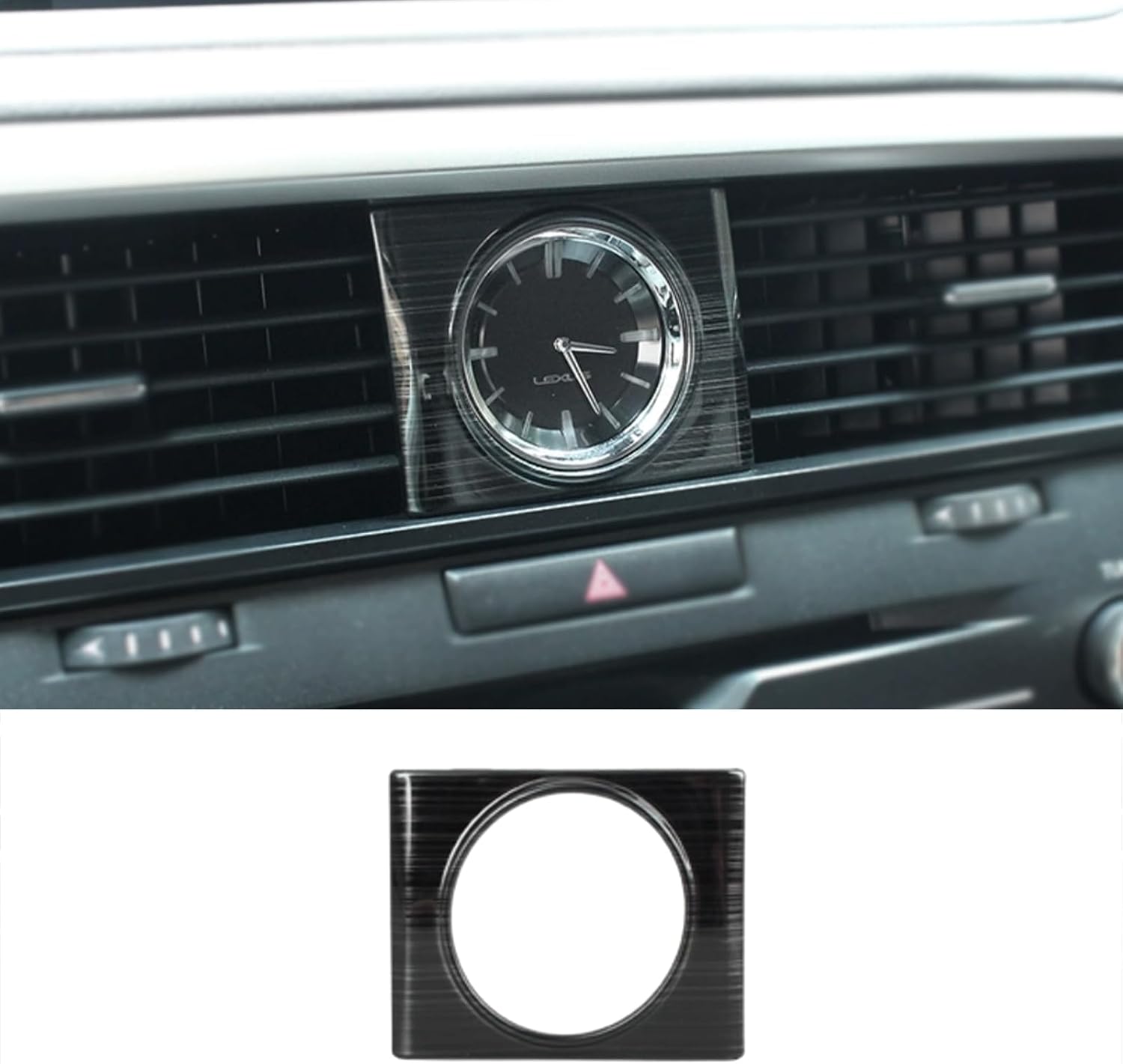 Car Accessories Fit for Lexus RX350 2016 2017 2018 2019 2020 2021 2022 Clock Panel Cover Frame Trim Sticker (Matte Silver Stainless Steel 1 PC