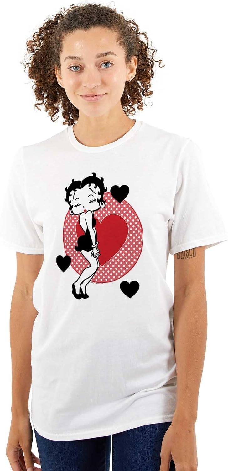 Betty Boop Cute Sassy Kissy Face Womens Graphic T Shirt Tees
