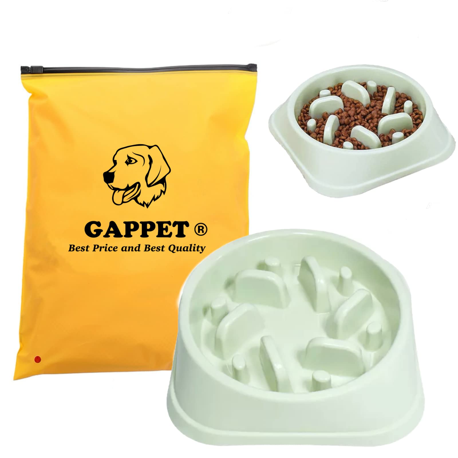 Comedero antivoracidad para Perros, comedero Lento Laberinto Interactivo para Mascota Antideslizante de plástico, comedero para Perros pequeños, Mediano y Grandes (Verde)