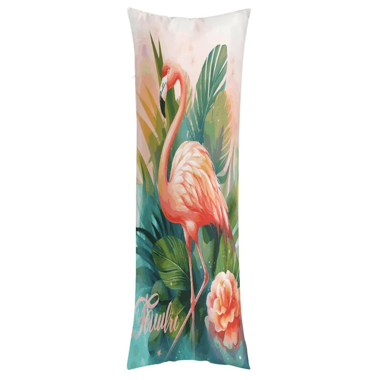 LDGSUPH Tropical Flamingo Pillow Cases Soft Pillowcase with Invisible Zipper Wrinkle Resistant Pillow Covers Breathable Removable Pillow Protector for Bed Sofa Car 20"x54"