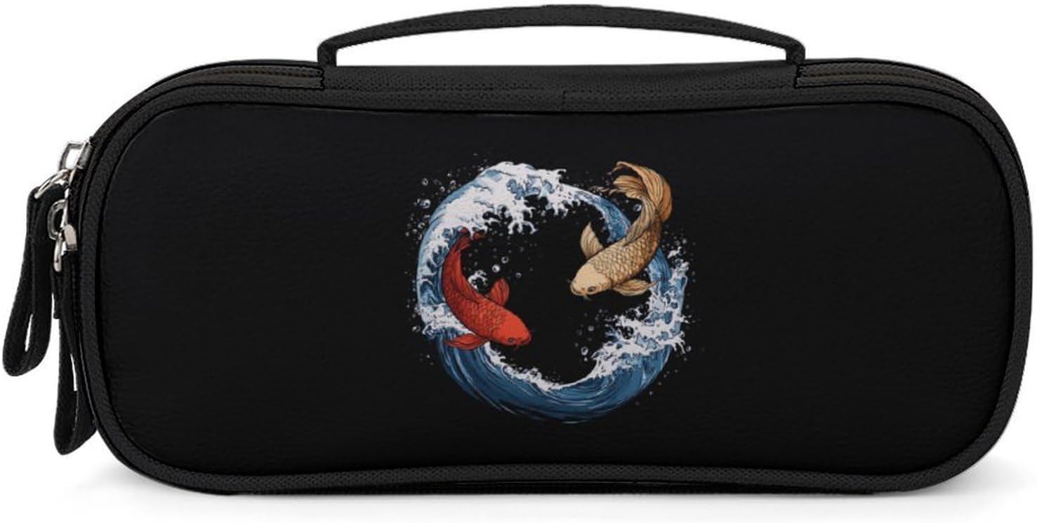 Japanese Wave Fish Travel Makeup Bag Cosmetic Bags Pen Makeup Case Organizer Handbag for Women Men