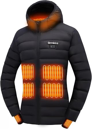Womens Heated Jacket with Battery Pack 20000mAh - Lightweight Electric Heated Coat for Women with Heating Gloves Winter Outdoor Skiing Commuting, Coat Best Gift for Wife