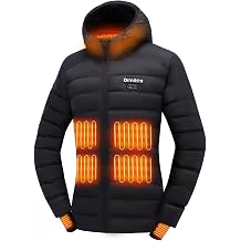 Womens Heated Jacket with Battery Pack 16000mAh - Lightweight Electric Heated Coat for Women with Heating Gloves Winter Outdoor Skiing Commuting, Coat Best Gift for Wife