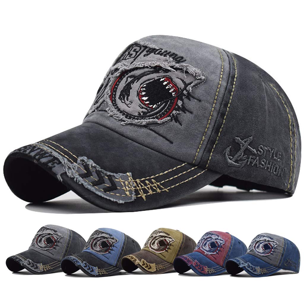 Mens Distressed Baseball Cap Snapback Trucker Hat Outdoor Sports Cap Unisex Snapback Vintage Trucker Cap
