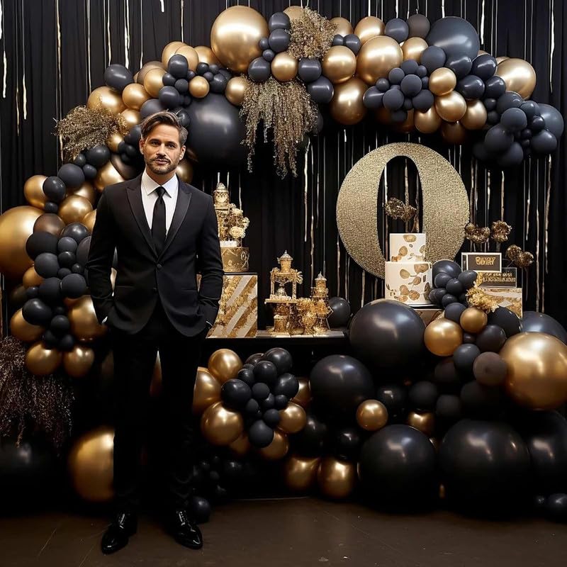 Image of 50Pcs Gold Balloons, Metallic Gold Latex Balloons for Party Decorations | 12-inch Metallic Gold Balloons Kit for Birthday, Wedding, Graduation, Anniversary, New Year, Baby Shower & events