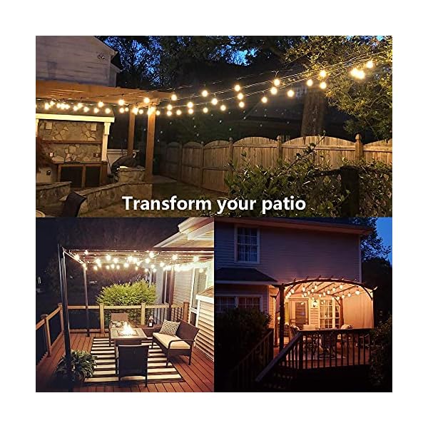SUNTHIN Außenlichterkette mit 11 W dimmbaren Edison-Glühbirnen für dekorative Hinterhof, Terrasse, Bistro, Pergola… – Bild 8