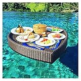 Bandeja flotante para piscina Bandeja flotante de lujo para servir Bandeja para piscina Mesa flotante blanca en forma de corazón Bandeja flotante para desayuno Bandeja para servir buffet Bebidas H