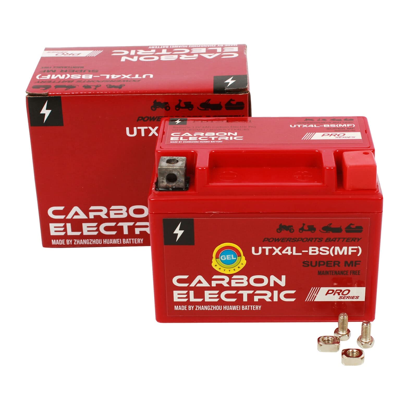 Gel Batterie YTX4L-BS Ersatz UTX4L-BS 12V 4Ah Carbon Electric wartungsfrei Roller Quad neu