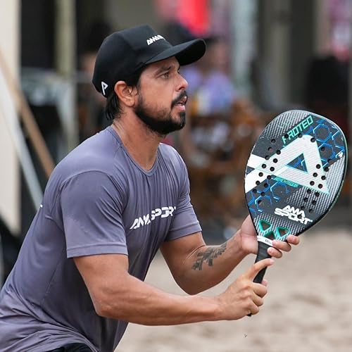 Miniatura 5 de AMA SPORT Raqueta de tenis de playa de fibra de carbono con núcleo de espuma EVA, palas de tenis de playa de carbono profesional para jugadores
