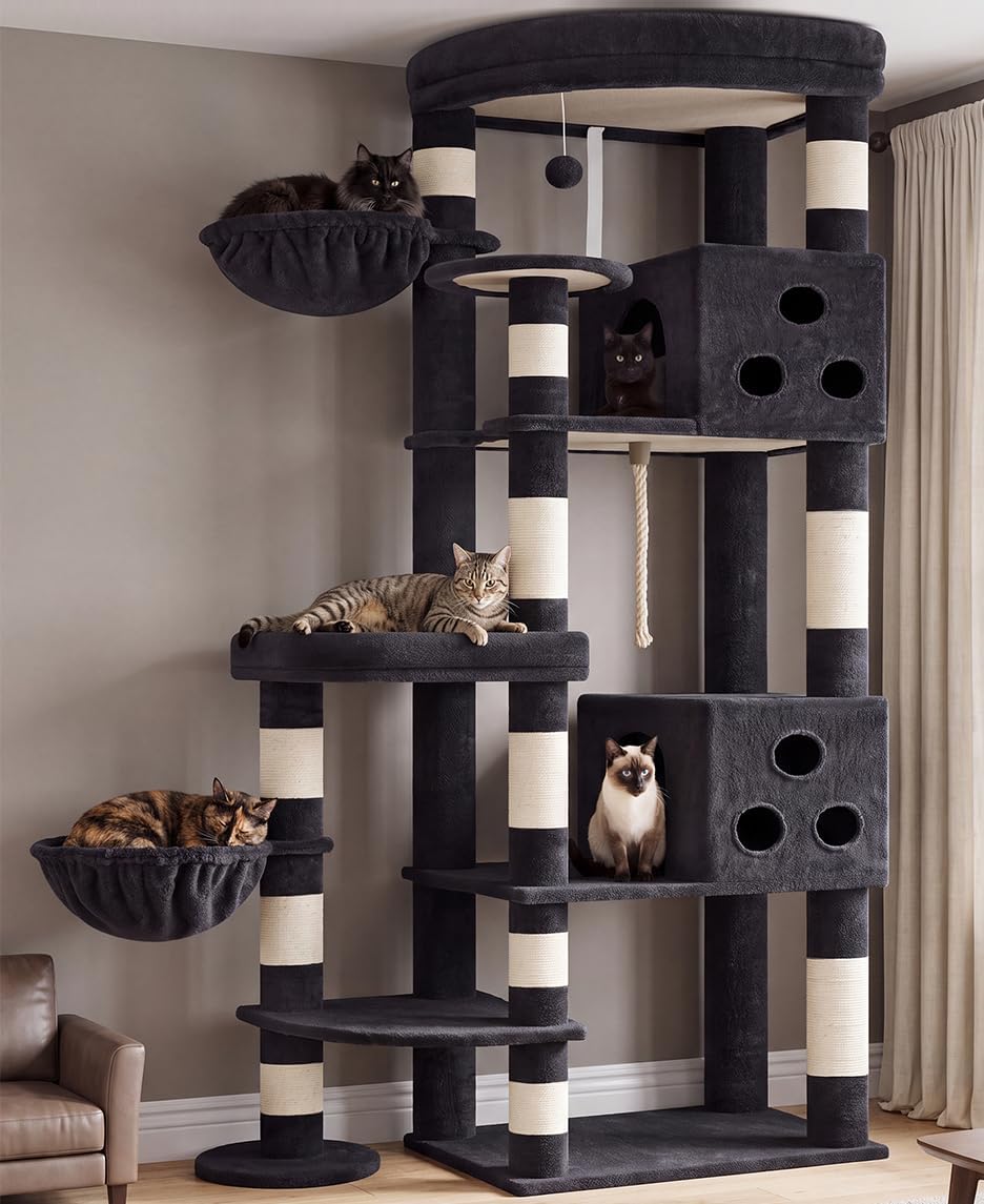 Gitelsnour Cat Tree Tower, Sturdy Structure for Large Audlt Cats GCT807G