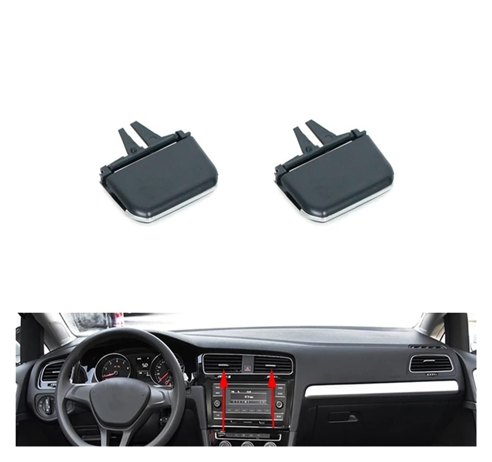 AC Vent Griglia Per Per Golf 7 7.5 MK7 MK7.5 Bocchette Dell'aria Condizionata Anteriori A/C Presa Dell'aria Condizionata Clip Linguetta 5G1819703 Bocchette Aria Condizionata(Middle left and right)