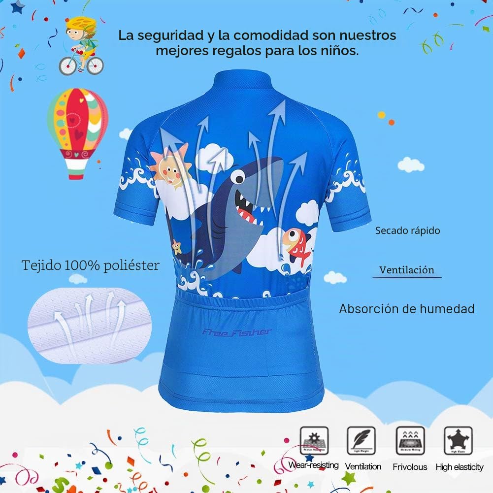 Niños Traje de Ciclismo Mailot Transpirable para Deportes al Aire Libre Ropa Ajustada Cuerpo Conjunto