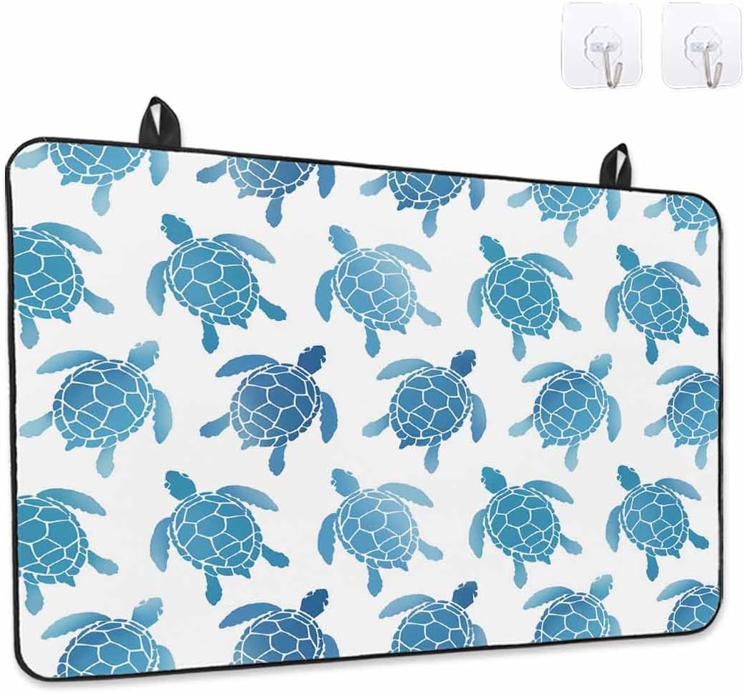 Stove Top Cover Blue Sea Turtle Stove Cover for Electric Stove Top Summer Ocean Marine Life Glass Cooktop Covers Anti-Slip Mat Heat Resistant Countertop Protector Kitchen Decor 28.5"x20.5"