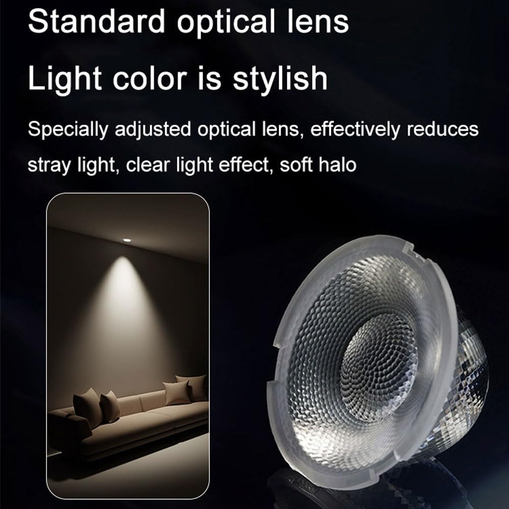 12 Pack Adjustable Angle LED Ceiling Lights, Dimmable Downlight, 7W Recessed Lighting Spotlight, LED Downlight, for Bedroom Living Room Dining Room Corridor Aisle