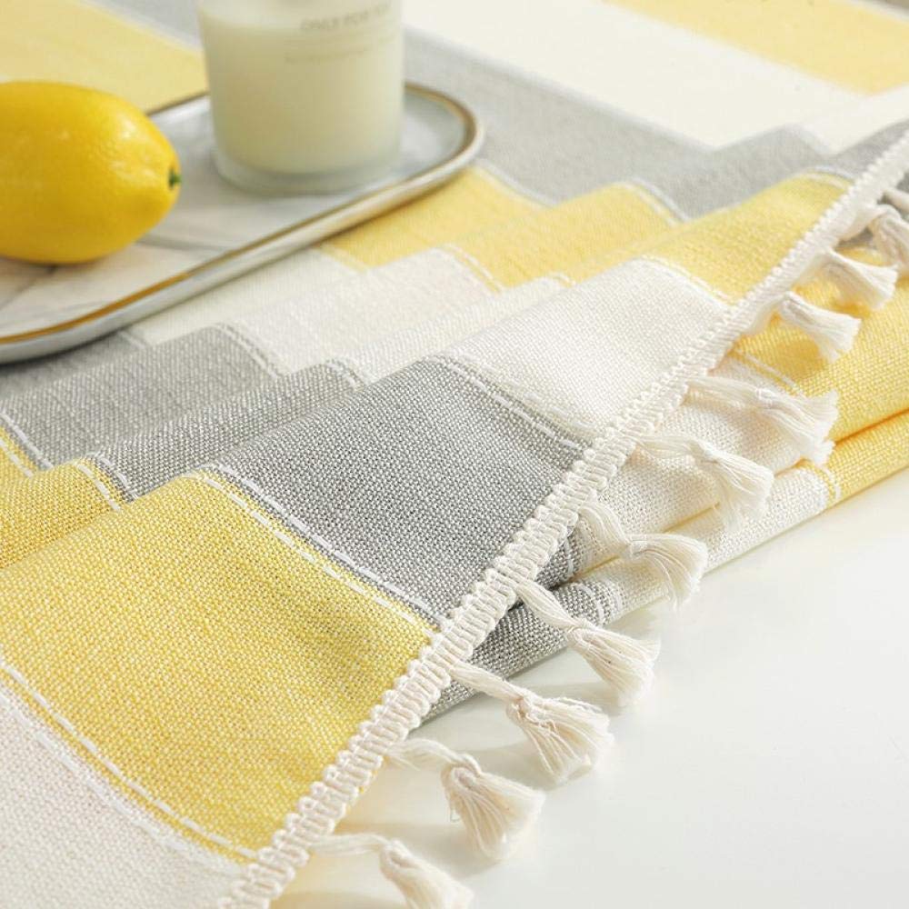 Antitache Nappe Rectangulaire Lavable Entretien Facile Coton et Lin Multiple Styles et Tailles Sélectionnable Gris 100 × 135cm