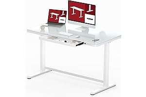 SANODESK Electric Height Adjustable Standing Desk with 48" Tempered Glass Tabletop