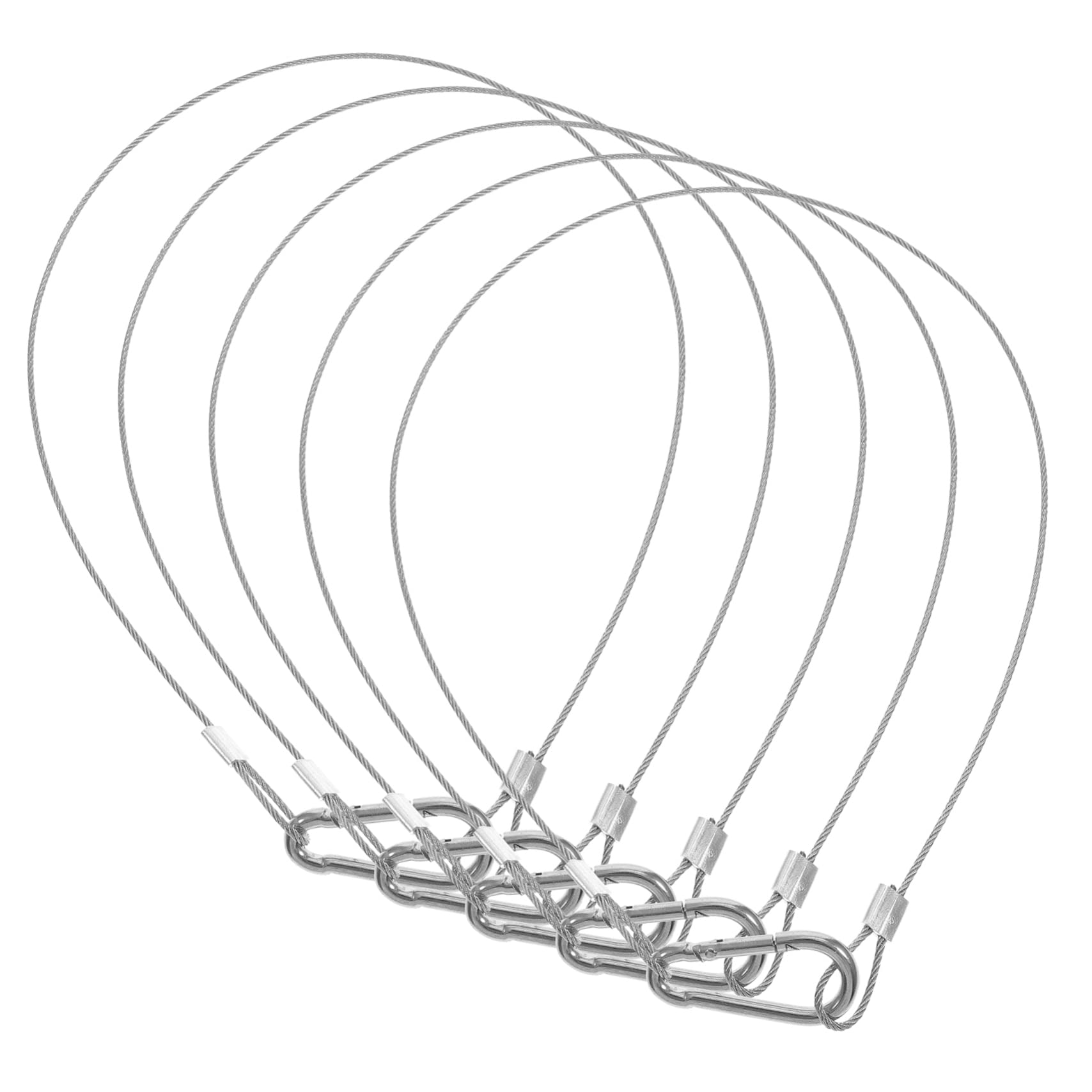 Cabilock Adjustable Cable Locks 4pcs Stainless Steel Safety Cable Locks Braided Ropes for Carabiner