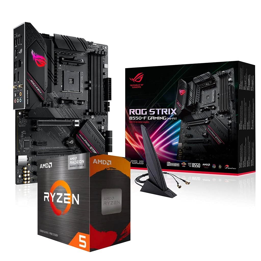 AMD Ryzen 5 5600G Desktop Processor 6 Cores up to 4.4GHz 19MB Cache AM4 Socket Bundled with ROG Strix B550-F WiFi ATX Motherboard Socket AM4