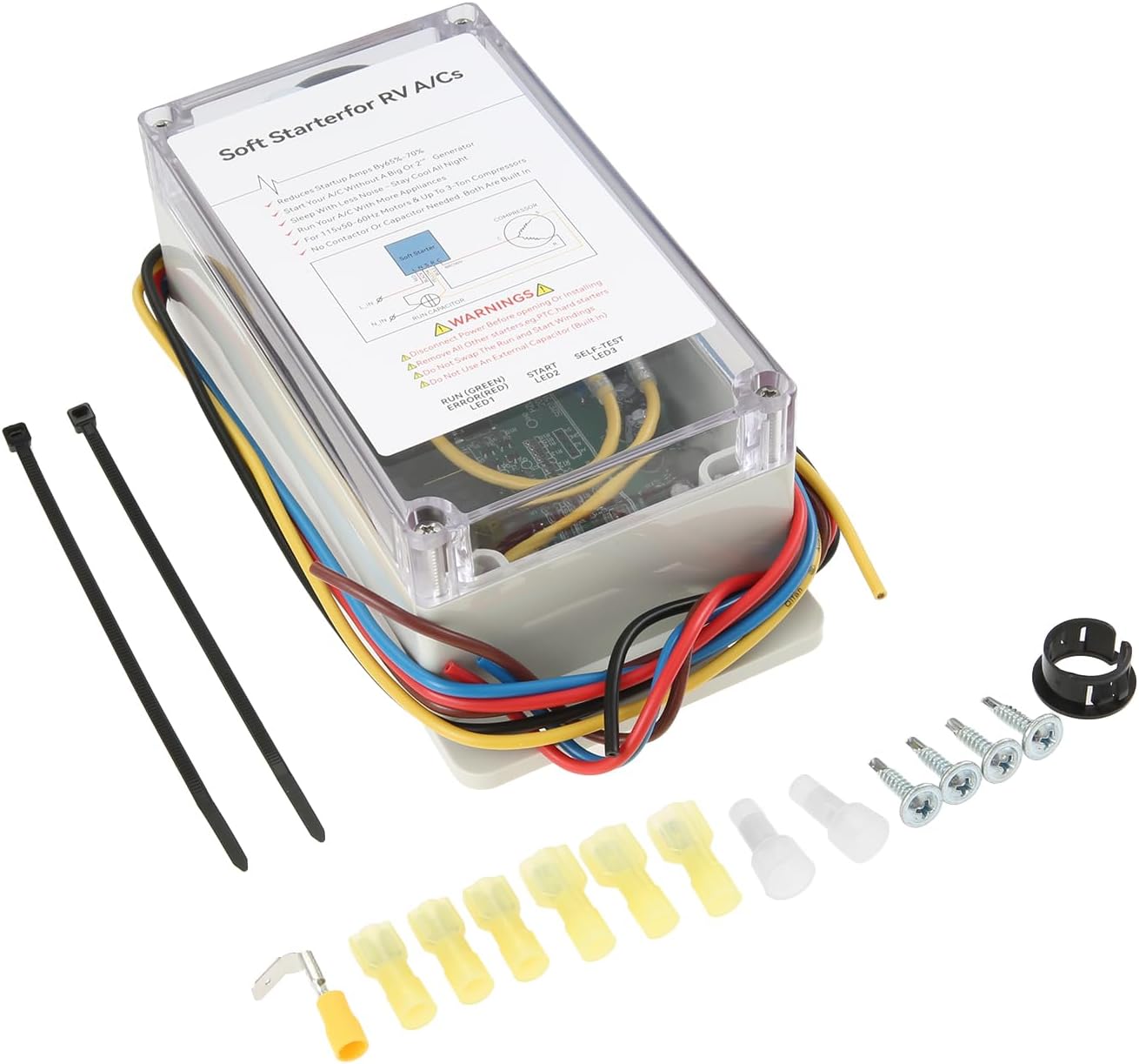 Mtsooning RV Air Conditioner Soft Start Kit - Effortlessly Start A/C & Appliances on Small Generator Power for Campers, Vans, Trailers & Motorhomes