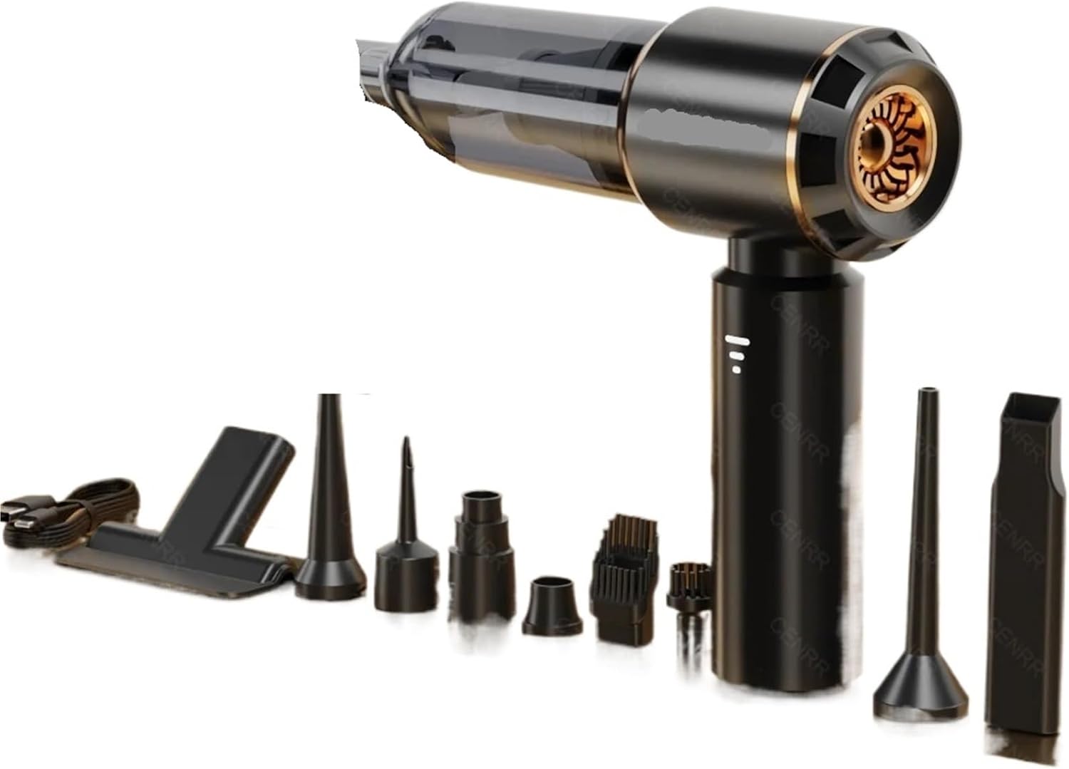 Mini Car Vacuum Cleaner 360000PA High Suction Wireless Vacuum Cleaner Portable Powerful Cleaning Machine for Car Cleaner(MAX Black)