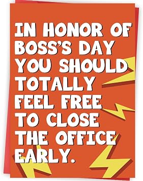 Funny Boss Day Card for Boss Leader Manager, Bosses Day Gifts for Women Men