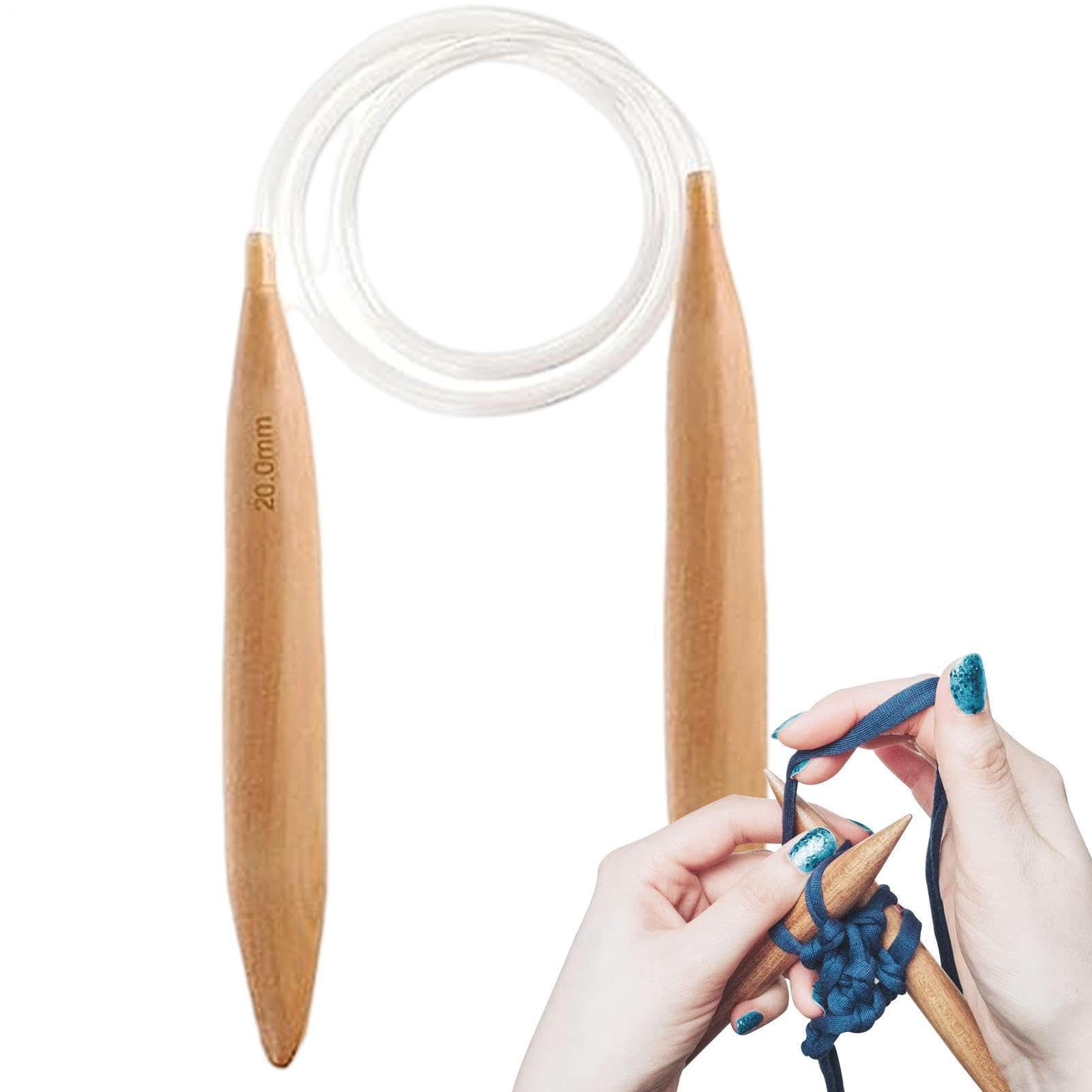 Stricknadeln aus Holz für grobes Garn, ideal zum Weben von Pullovern, Schals, Mützen und Decken