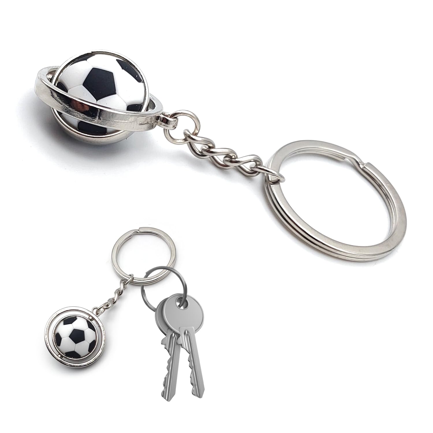 Portachiavi Tascabile Pallone da Calcio Soccer con Anello Portachiavi Accessorio Uomo Donna Regalo