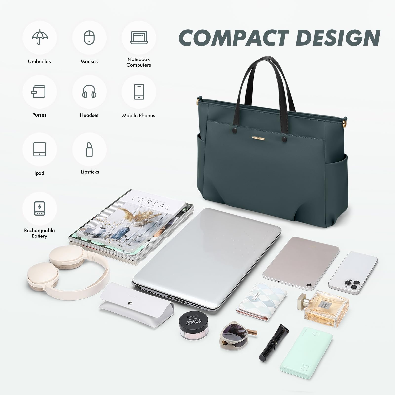 GOLF SUPAGS Bolso de hombro para ordenador portátil de 14 pulgadas, bolso de transporte para mujer, bolso elegante para trabajo y viajes